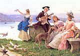 Federico Andreotti Canvas Paintings - A Day's Outing